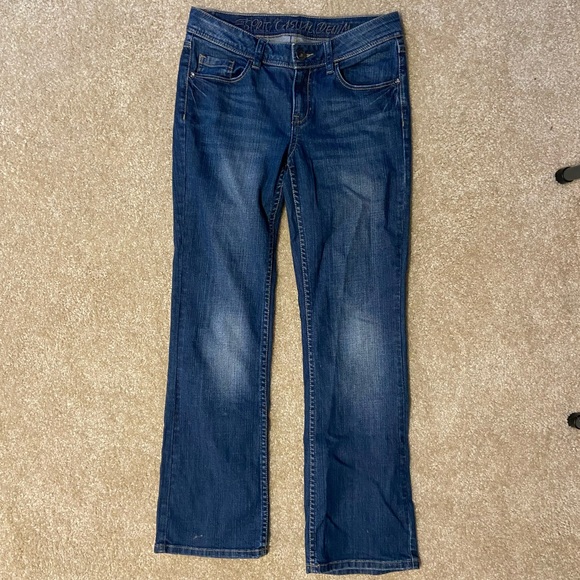 Y2k low rise bootcut jeans stone washed denim - Picture 1 of 3